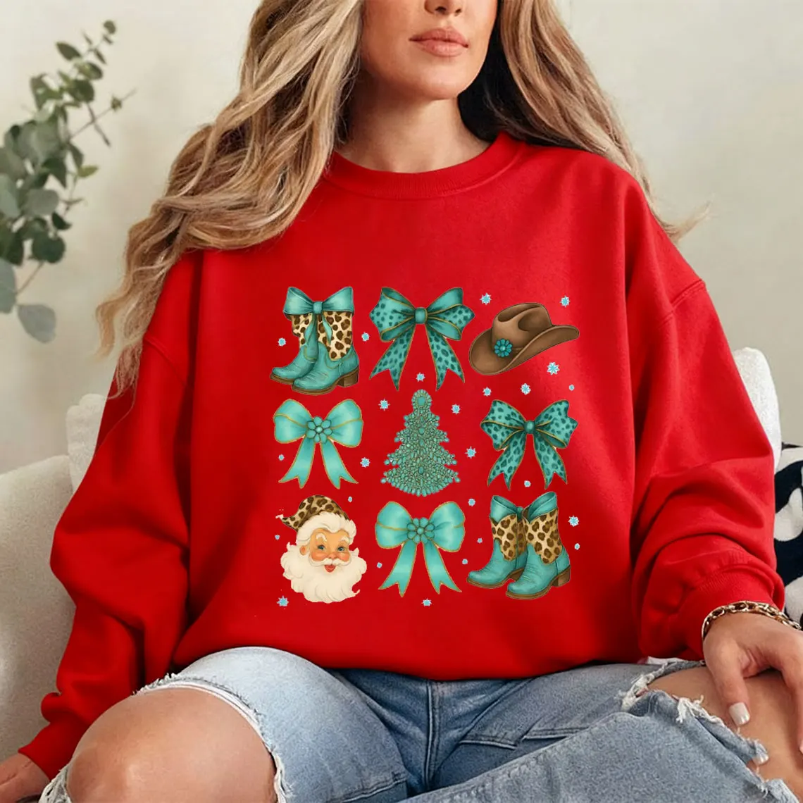 الغربية عيد الميلاد Coquette أحذية رعاة البقر القبعات الانحناء الأشجار البلد ماما موضة لينة مريحة عادية موضة لينة هوديس القمم