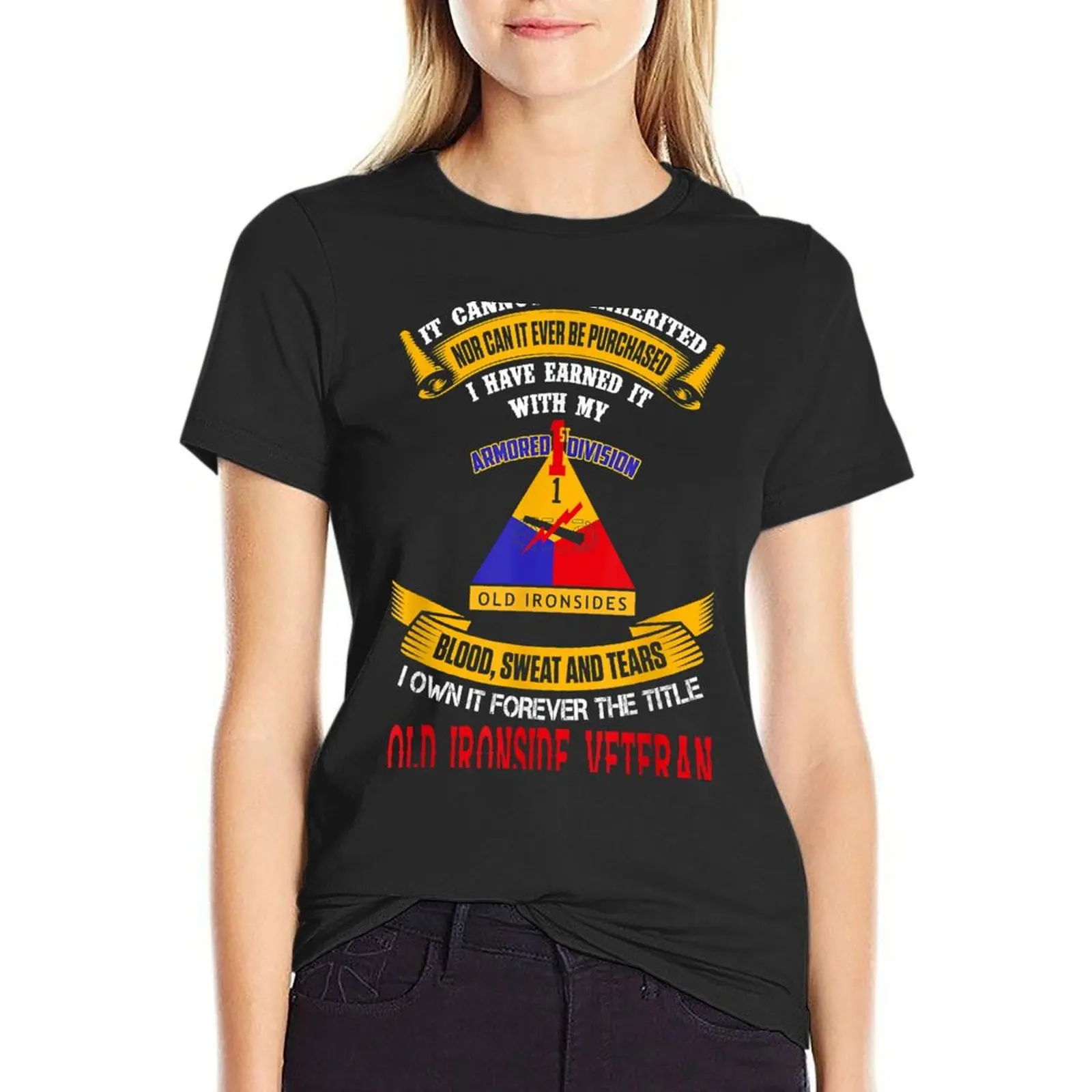 

Old Ironsides 1st Armored Division Veteran T-Shirt graphics summer clothes quick-drying t-shirt dress for Women plus size sexy