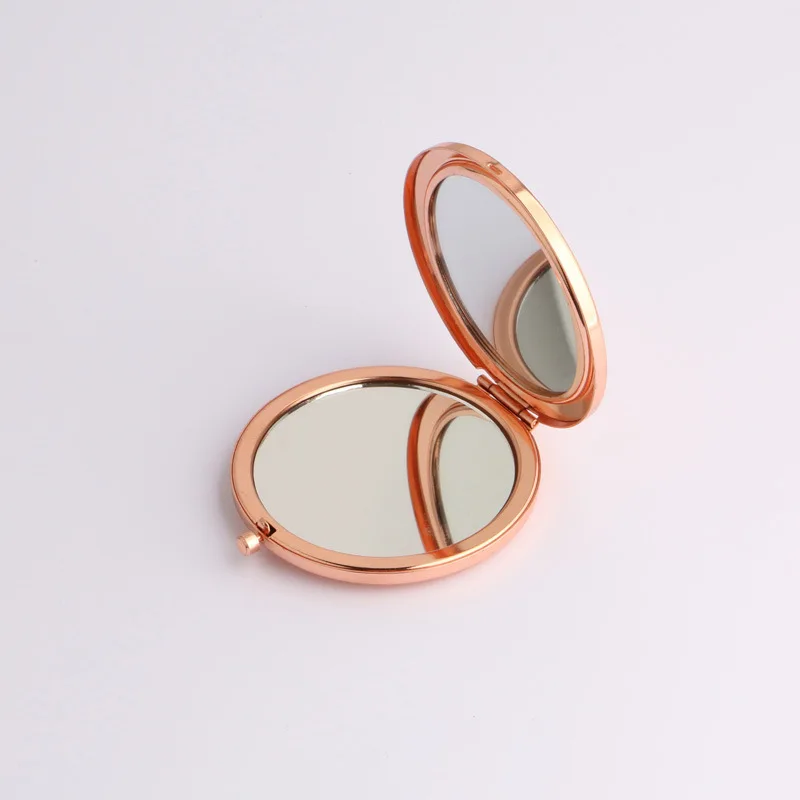1pc Double-Sided Small Mirror Portable Doublesided Metal Makeup Mirror Foldable Magnifying Cosmetic Pocket Mirrors