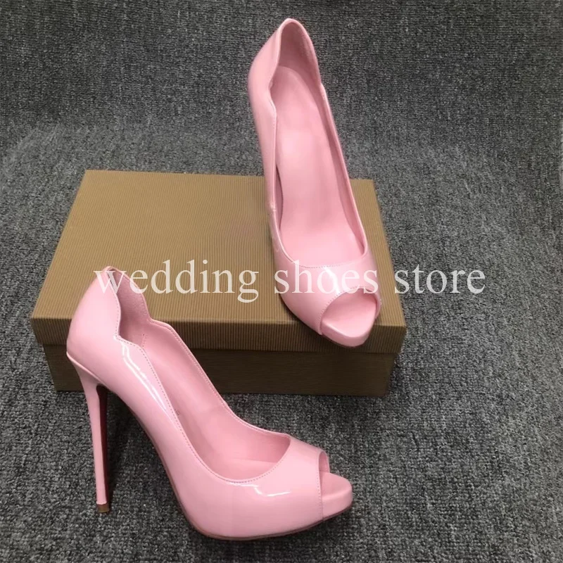 Pink Fish Mouth Open-toe High Heels Wave Cover Heel Fashion Sexy Women Summer Wedding Party Sandals Matching Chain Bag Shoes