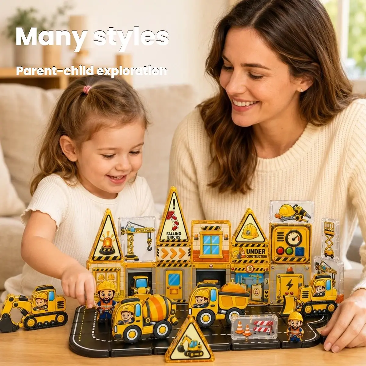 Mini Magnetic Sheet  Building Blocks Set 3D Firefighting Theme DIY STEM Educational Montessori Toys For Children Christmas Gift