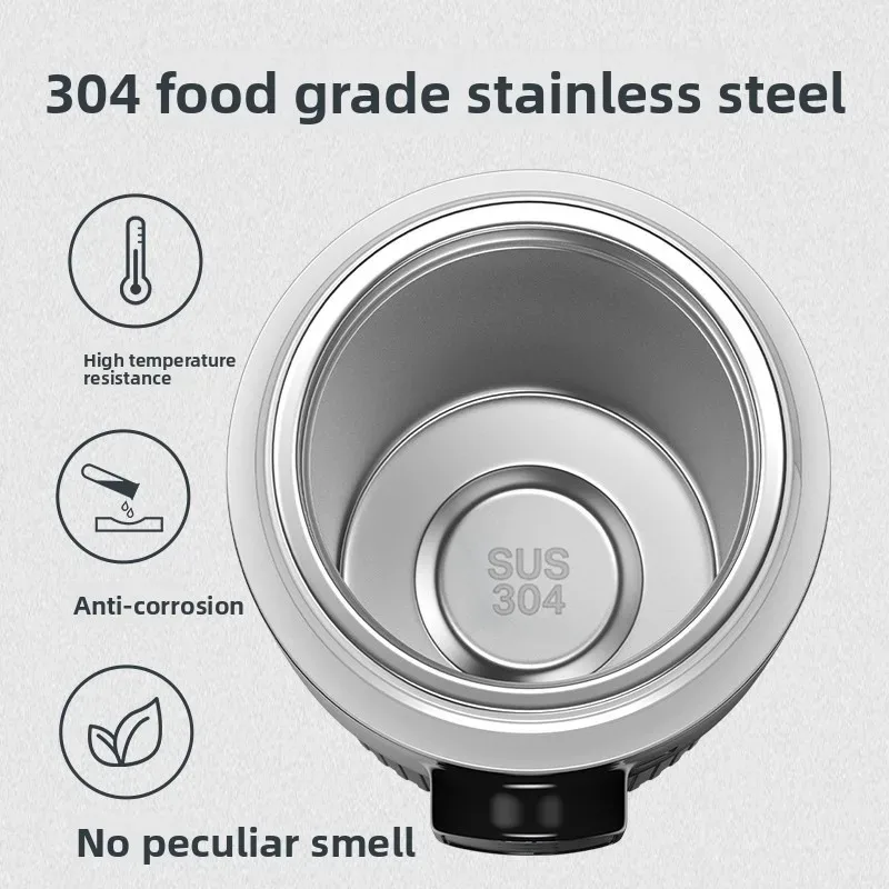 Portable 500ml Car Heating Mug 304 Stainless Steel with Temp Control Display for Camping Travel Auto Shut Off Safety