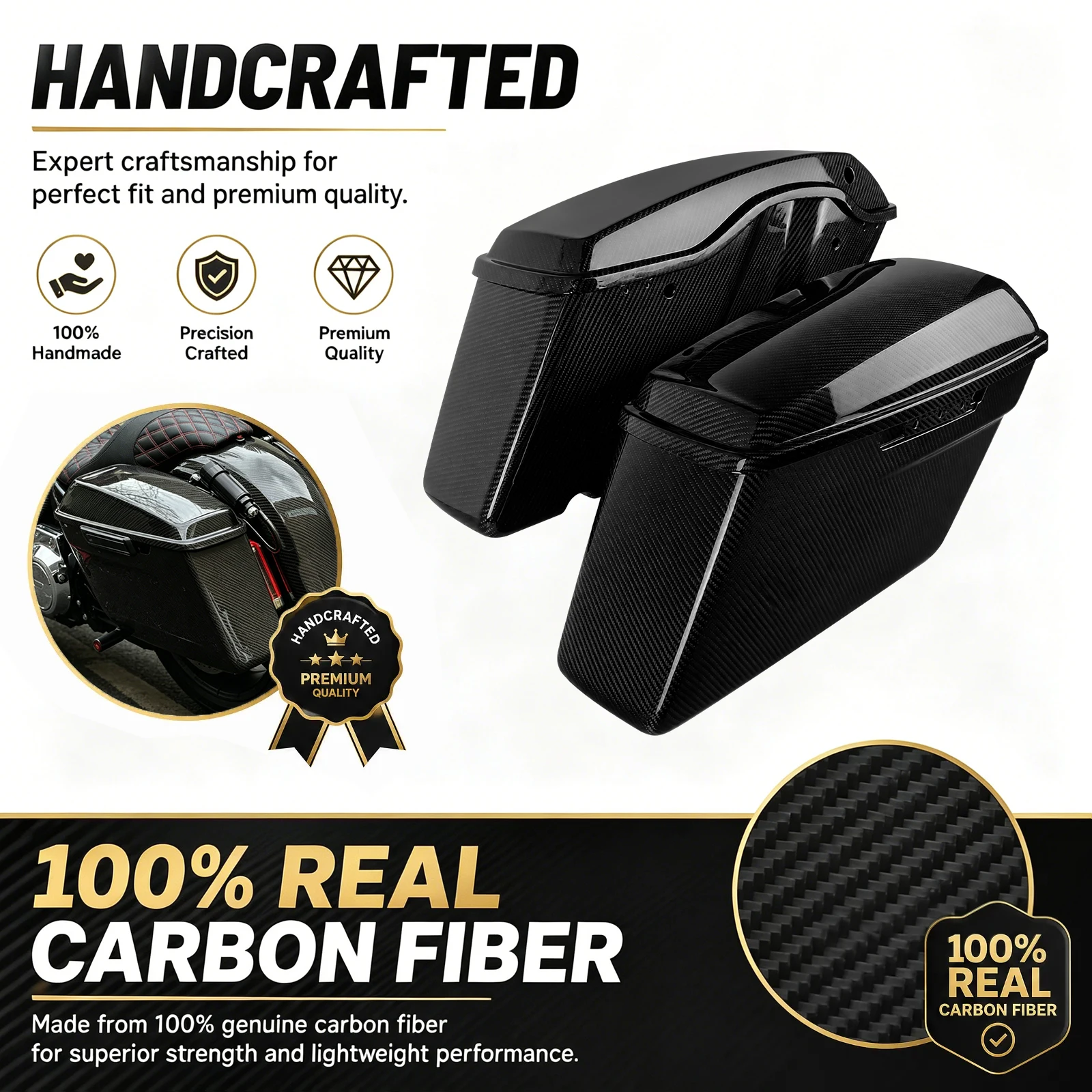 Motorcycle Hard Saddlebag Side Luggage Boxes With Lids Cover For Harley Touring Road King Street Electra Road Glide 2014-23 Bags view 3