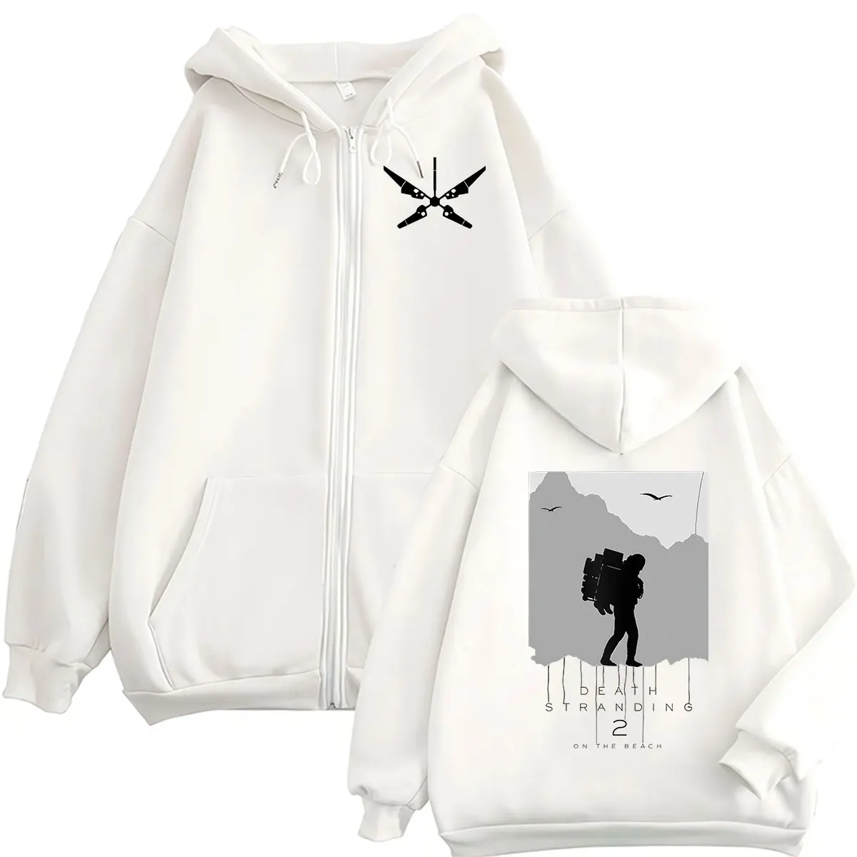 2026 Game Death Stranding 2 Zipper Hoodie Men's Women Vintage Long Sleeve Fashion Sweatshirt Player Fans Pullover Coats Hoodies
