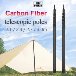 Carbon Fiber Tarp Pole Telescopic 3m Tarp Poles Telescope Lightweight Camping Poles Carbon Ultralight 2.4m Tent Pole Adjustable