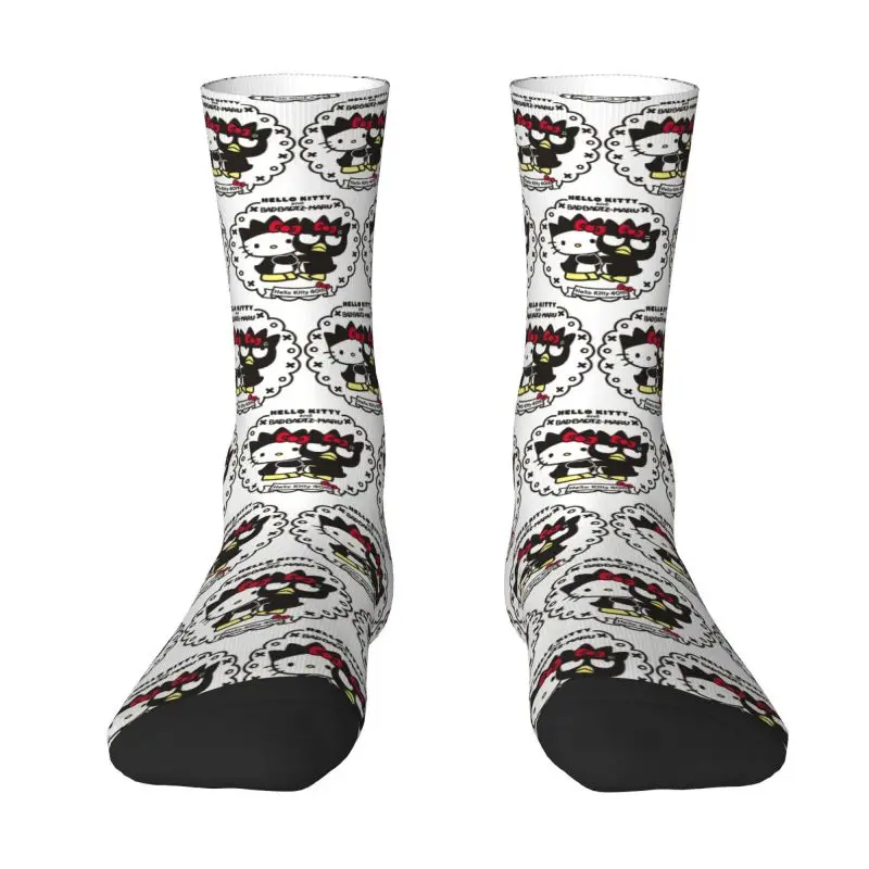 Custom Cool Print BAD Badtz-Maru Sanrio Cartoon XO Child Socks for Men Women Stretchy Summer Autumn Winter Crew Socks