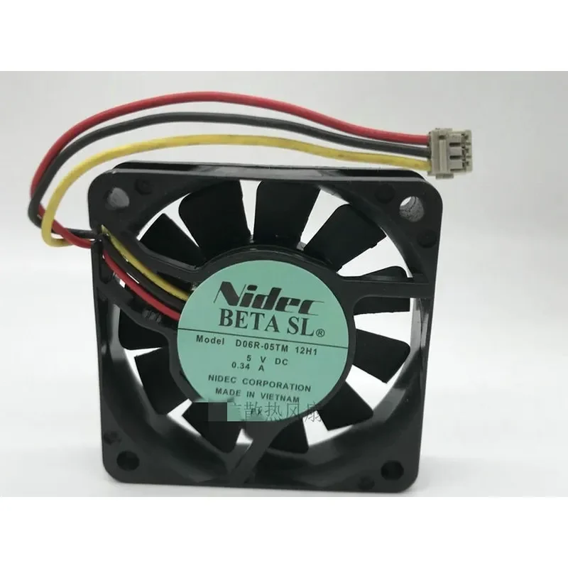for NIDEC 6015 D06R-05TM 12H1 5V 0.34A 3-Wire Hydraulic Cooling Fan Genuine Original