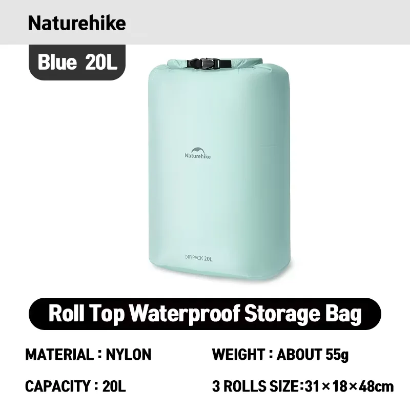 Naturehike gerollte Aufbewahrungstasche für Outdoor-Reisen, Wandern, leicht, wasserdicht, Vakuum-Kompressionsspender, Taschen, tragbarer Organizer