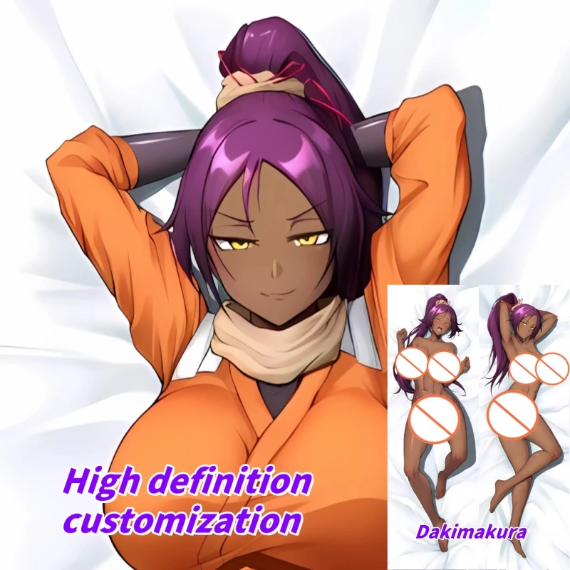 Dakimakura Anime Pillow Case BLEACH Shihouin Yoruichi Double-sided Print Of Life-size Body Pillowcase Gifts Can be Customized