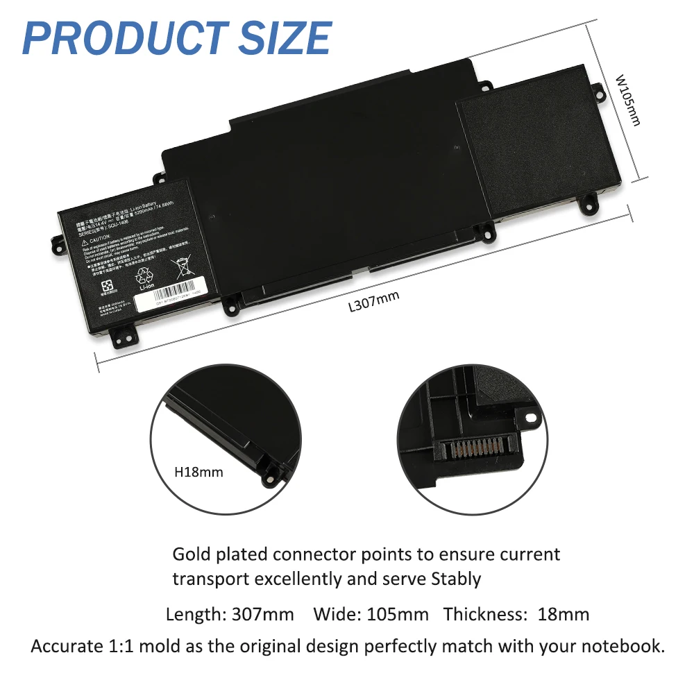 ETESBAY SQU-1406 بطارية الكمبيوتر المحمول ل ThundeRobot 911 911-S1 S2/A/B/C/D/E/G S3 S5A S5T S6 T1 T2 T5 M1/2/3/4/5/6 F1 911GT-Y1/y2/Y3 #4