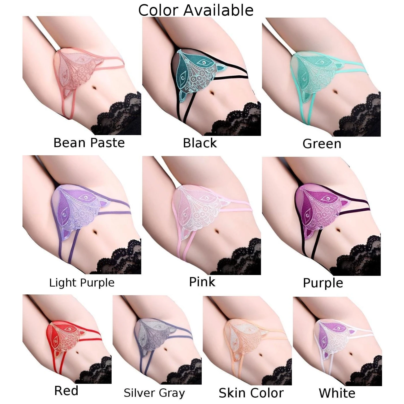 Women's Panties Thongs Sexy Lingerie G-String Plus Size Briefs Hollow Transparent Mesh Underwear Ultrathin T-Back Underpants Sex