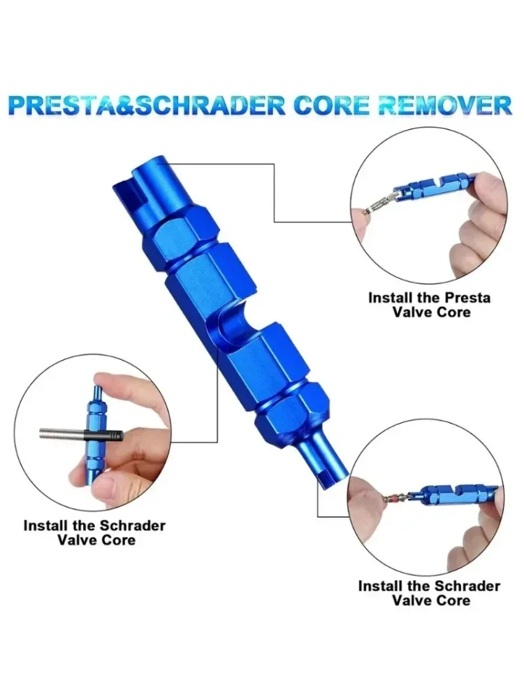 AliExpress NONE Multi-purpose Tyre Valve Core Wrench Remover Tool Compatible with Presta Schrader Valve for Bicycle Car Motorcycle Maintenance