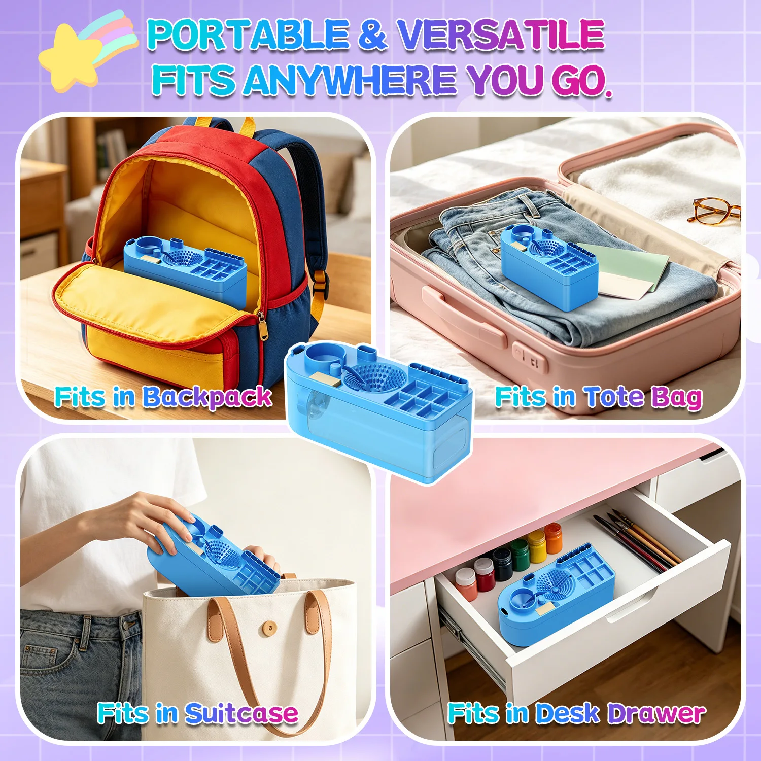 New Paint Brush Cleaner With Drain Button Automatic Water Circulation Paint Brush Cleaning Machine Cleaning Bucket Art Tool view 4