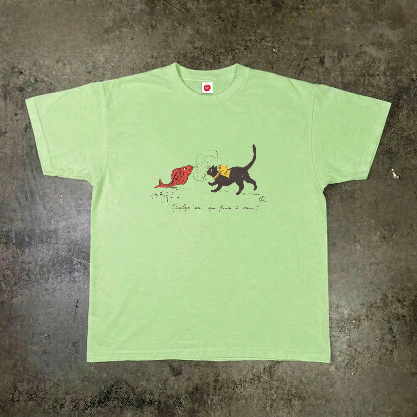 

Casual Couple Trendy Short Sleeve T-Shirt Breathable Cotton Fabric UV Protection round Neckline Regular Sleeve Length Cartoon...