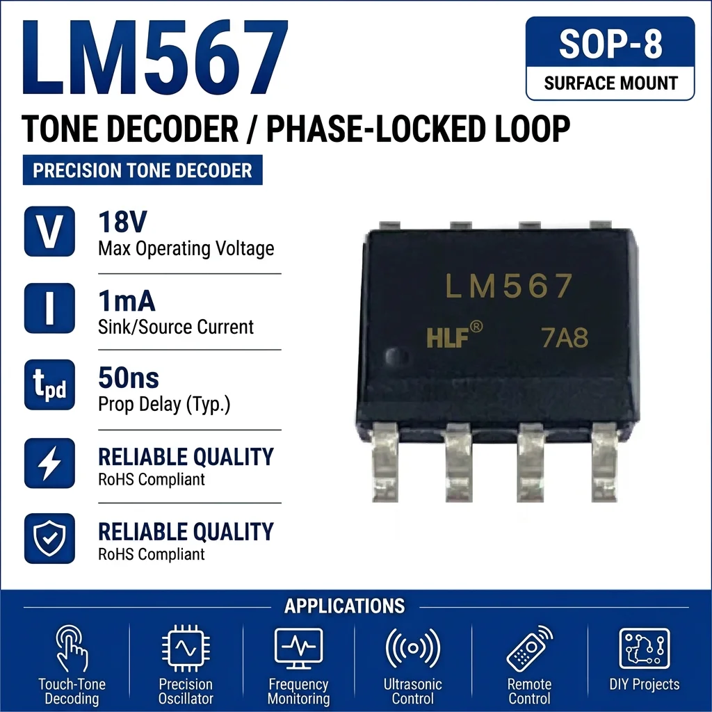 (25 pcs) LM567CN DIP-8 /LM567CM SOP-8 LM567 Tone Decoder Phase-Locked Loop