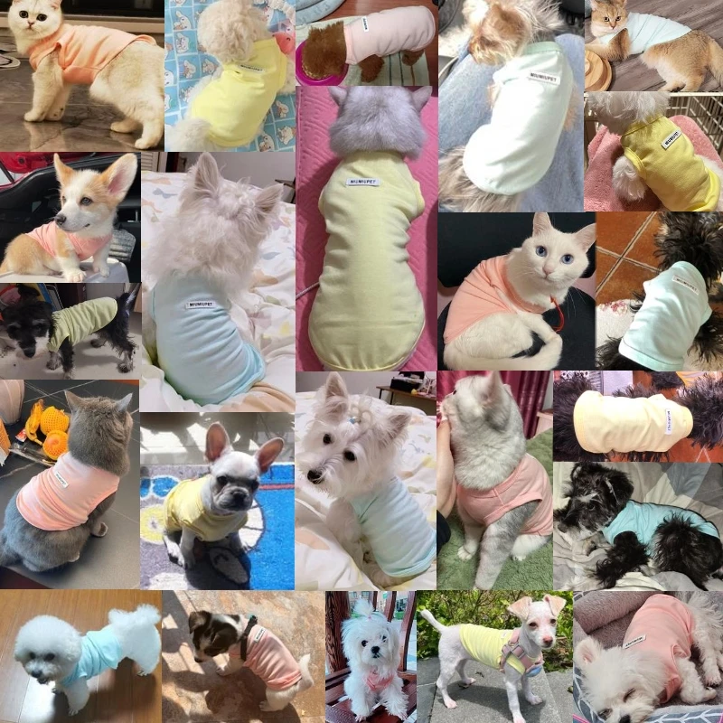 Dog Cooling Vest Dog Suspenders Summer Dog Clothes Solid Pet T-Shirt Chihuahua Bichon Clothing Kitten Puppy Cotton Dog Apparels