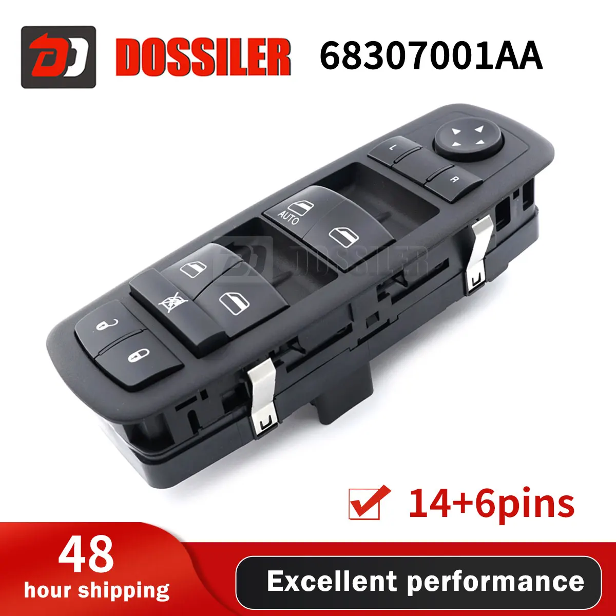 

68307001AA Dossiler For Dodge Journey 2017 2018 2019 Car Front Left Drive Side Power Window Switch Replace OEM 68307001AB 14+6p