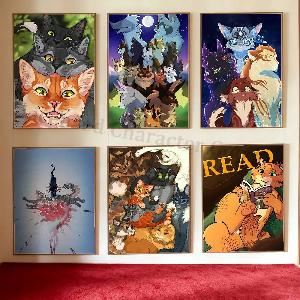 W-Warrior Cats Poster Multi-Purpose Wall Art for Living Room Bedroom Office Hallway Bar Home Decor Gift
