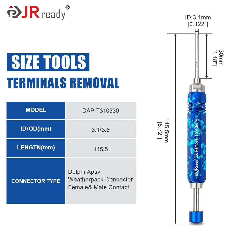 JRready DAP-T310330 Weather Pack Terminal Extractor Tool for Delphi Weatherpack Serie Contacts Automotive Electrical Connectors