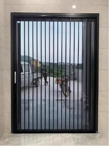 Mesh Retractable Folding fly Screen security door Cats mesh screen door anti scratch aluminum frame Pleated metal