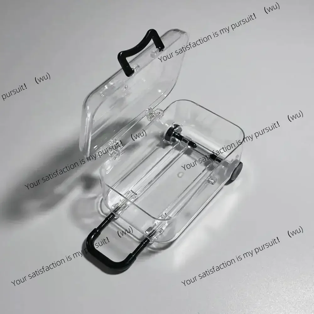 Mini Luggage Jewelery Storage Box Cute Clear Trolley Suitcase Candy Box Creative Jewelry Display Case Wedding Gift Packaging Box