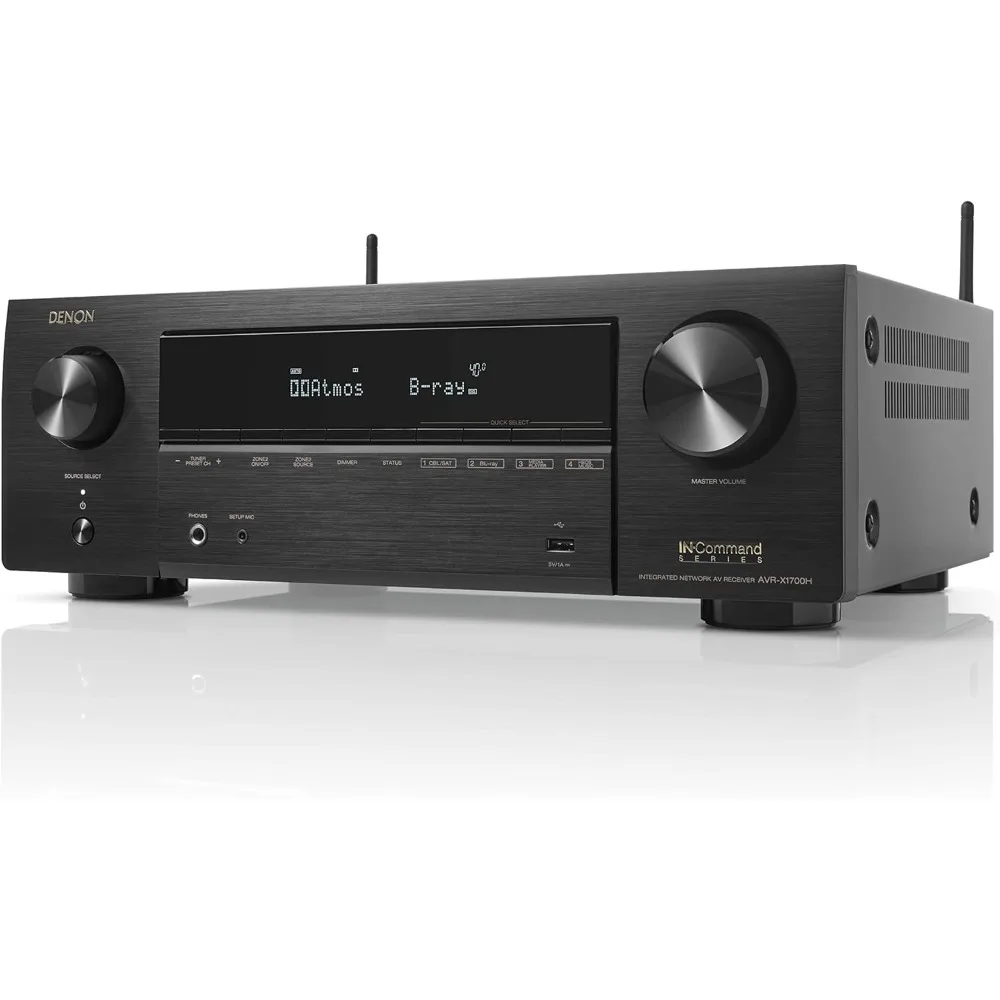 Avr X1700H Home Theater Receiver, 7.2 Channel 8K Audio, 3D Sound Voice Control Heos Built In, Renewed Model