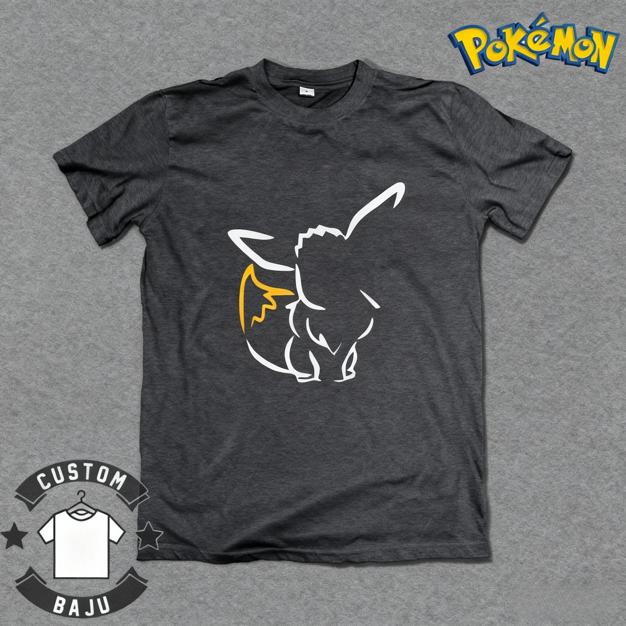 2025 Estate Pokémon Anime Kaos Eeve 100% Puro Cotone Stampato T-Shirt Da Uomo Harajuku Allentato Casual Versatile a maniche corte Allentato Y2k