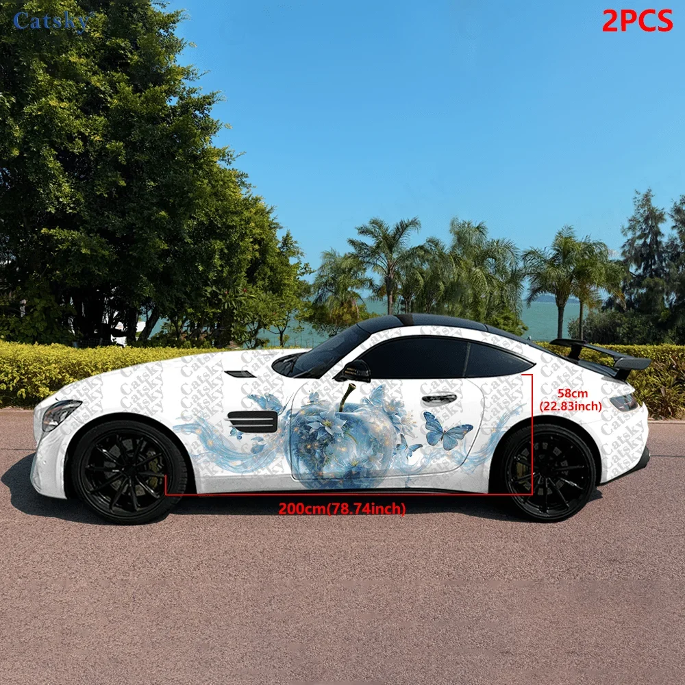 2pcs Fantasy beautiful crystal apple sticker, suitable for cars and trucks, durable, fade-resistant, easy to install and remove
