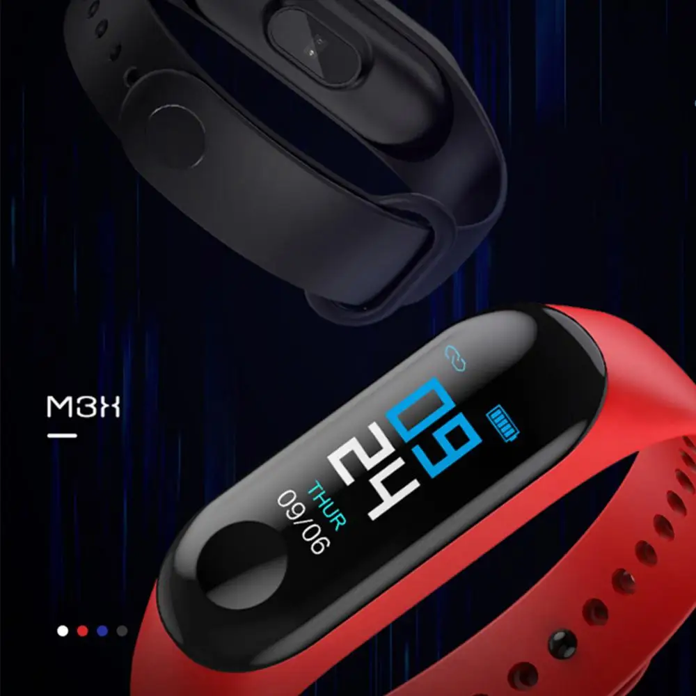 M3 Plus Sports SmartWatch Heart Rate Blood Pressure Monitoring Waterproof Smart Bracelet Men\'s Women\'s Multi-function Wa