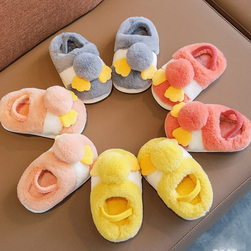 

Детские хлопковые тапочки, домашняя обувь с героями мультфильмов, Нескользящая мягкая подошва Kawaii, осенне-зимняя новая детская хлопковая обувь для мальчиков