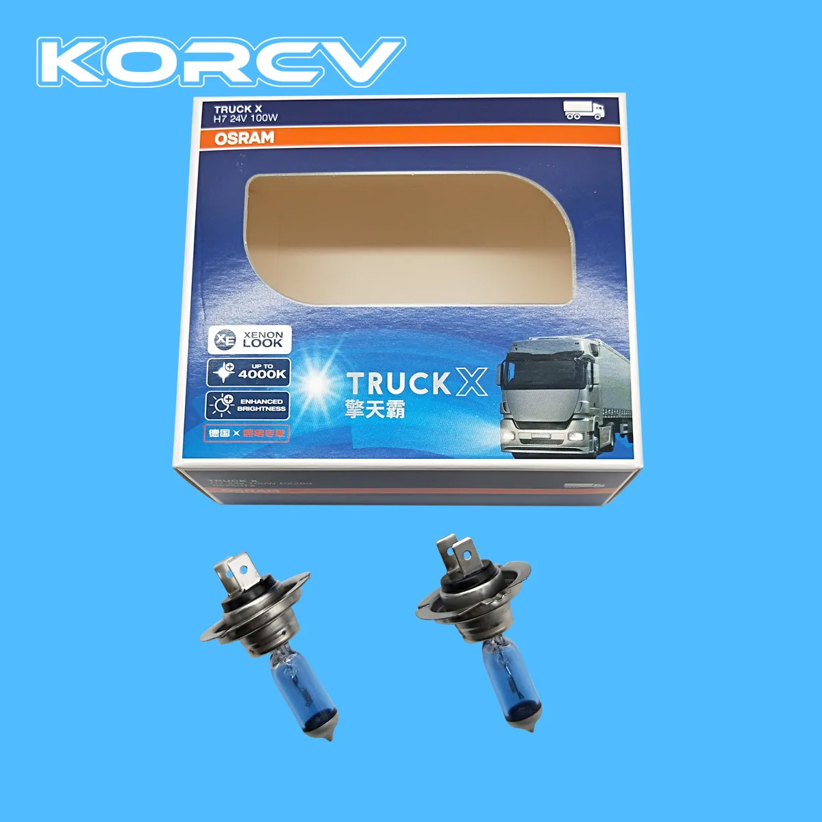 Spare Parts for Volvo Trucks VOE 990037-0 OSRAM Bulb H7 100W 4000K  24V 2 Pcs In One Box