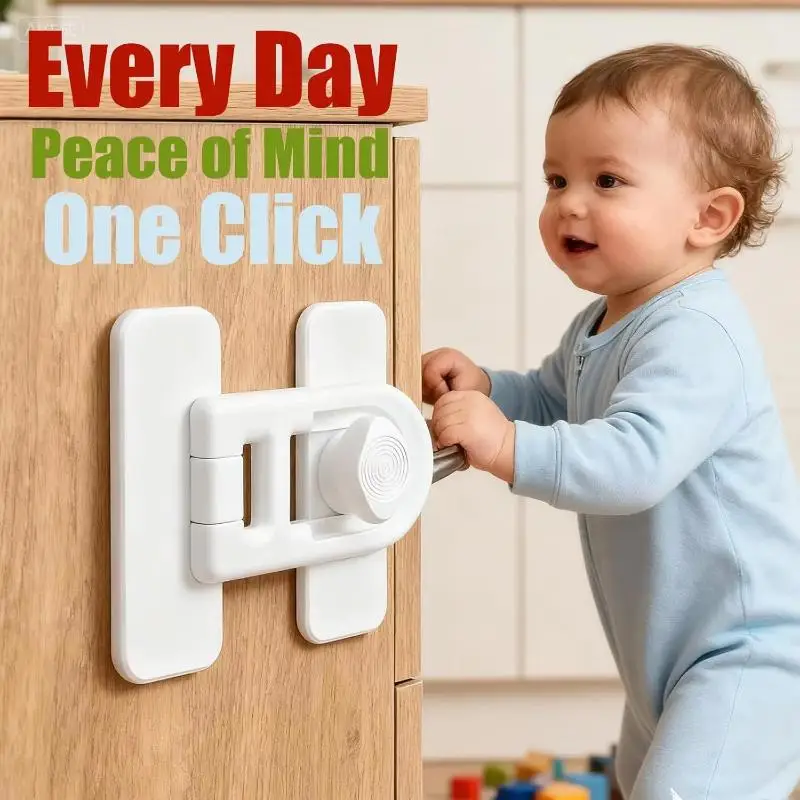 Household Baby Proofing Supply 2PCS Adhesive Refrigerator Safety Lock Fast Install Child Anti-open Lock Cabinet Drawer Security
