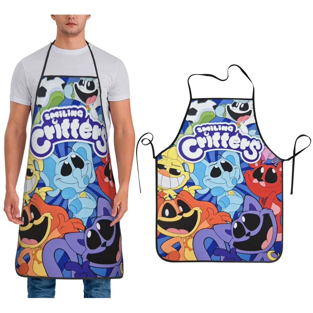 

Фартуки с улыбающимися животными, шеф-повар, кулинария, кухня, Tablier, водонепроницаемый нагрудник, кухонный сарафан для чистки для женщин и мужчин, садоводство