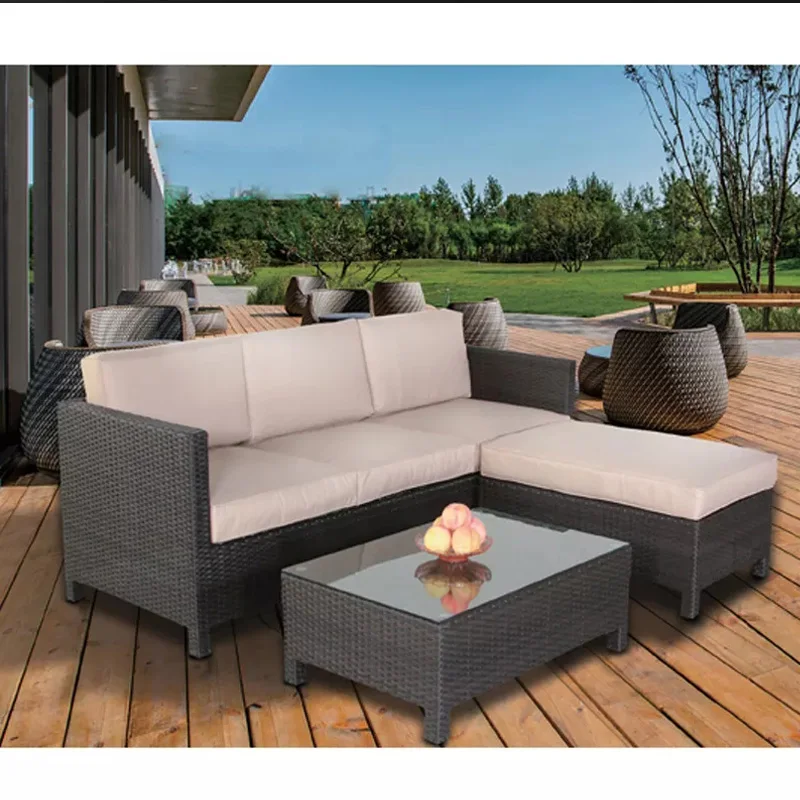 

Cheap Out Door Furniture Garden Rattan Lounge Sofa Set