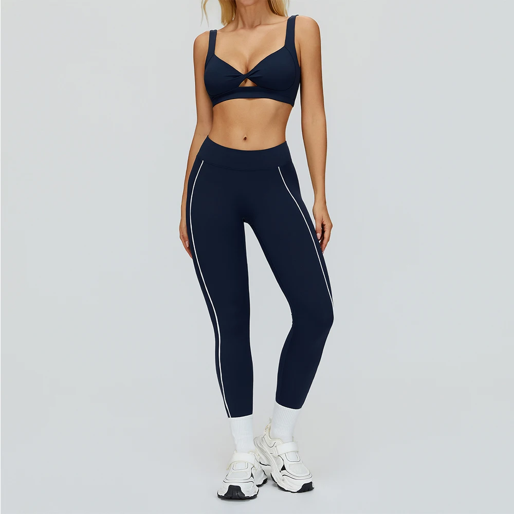 

Yoga Set 2 Pieces Women Tracksuit Workout Outfits Fitness Sportswear Gym Clothes High Waist Leggings Sports Bra Athletic Wear