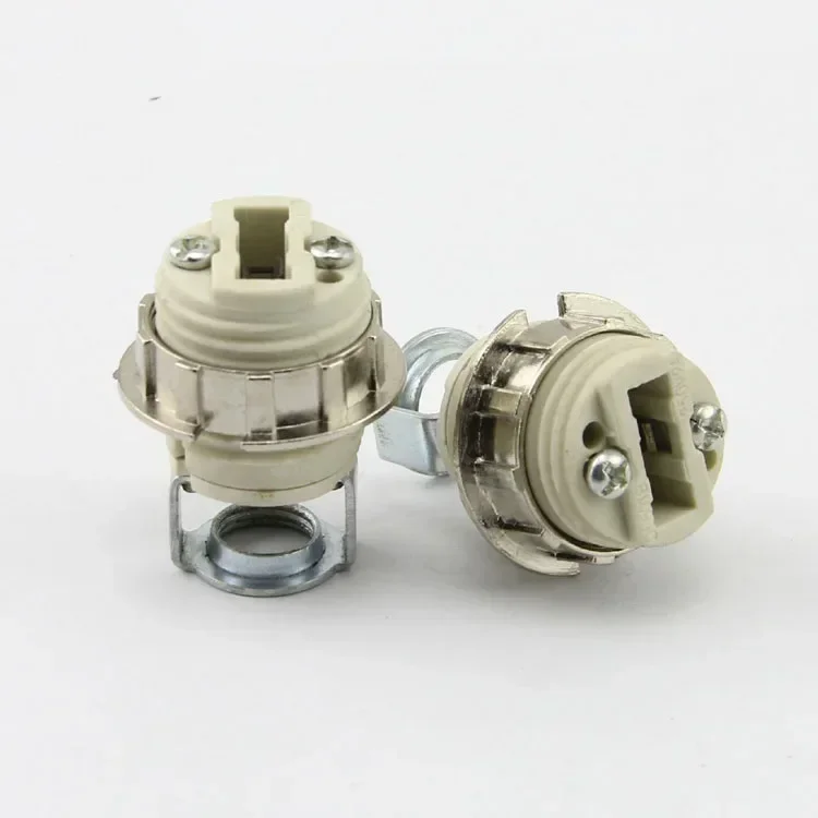 G9 Lamp Socket Ceramic G9 Lamp Holder 110-240V Ceramic Socket G9 Type Halogen Lamp Holder Lighting Accessories Iron Screw Nuts