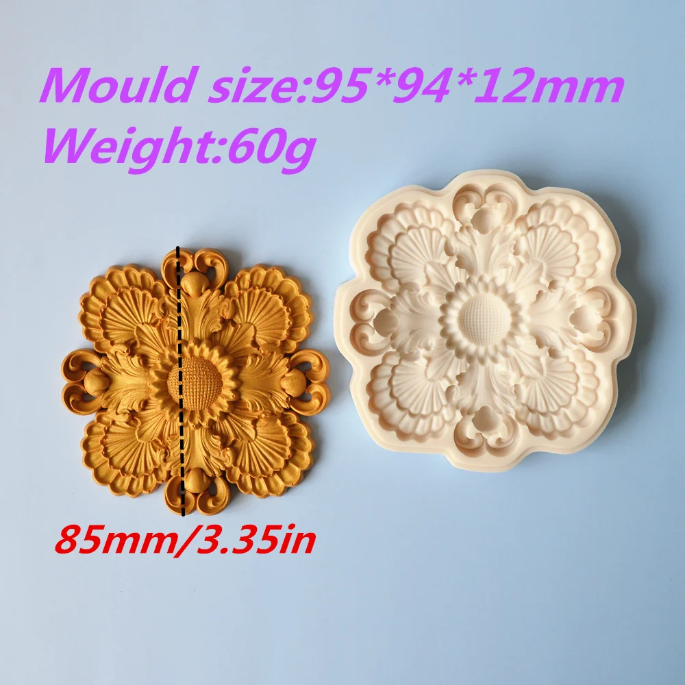 Classical Silicone Mold Relief  Decorating Tool For DIY Baking Party Cake Chocolate Fondant Moulds Lace Baroque Frame Decoration