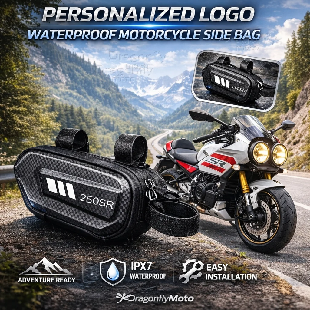 

Для мотоцикла CFMOTO 250SR Papio XO-1: Боковая сумка с индивидуальным логотипом, водонепроницаемая, жесткий корпус, седельная сумка