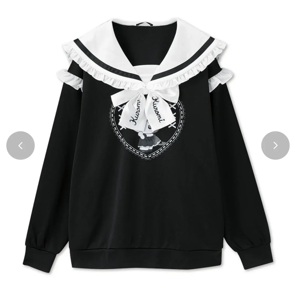 Japanese Sanrio Kuromi Sweet Cute Loose Casual Sweatshirts for Women College Sailor Collar Bow Mid-length Pink Kawaii Hoodies