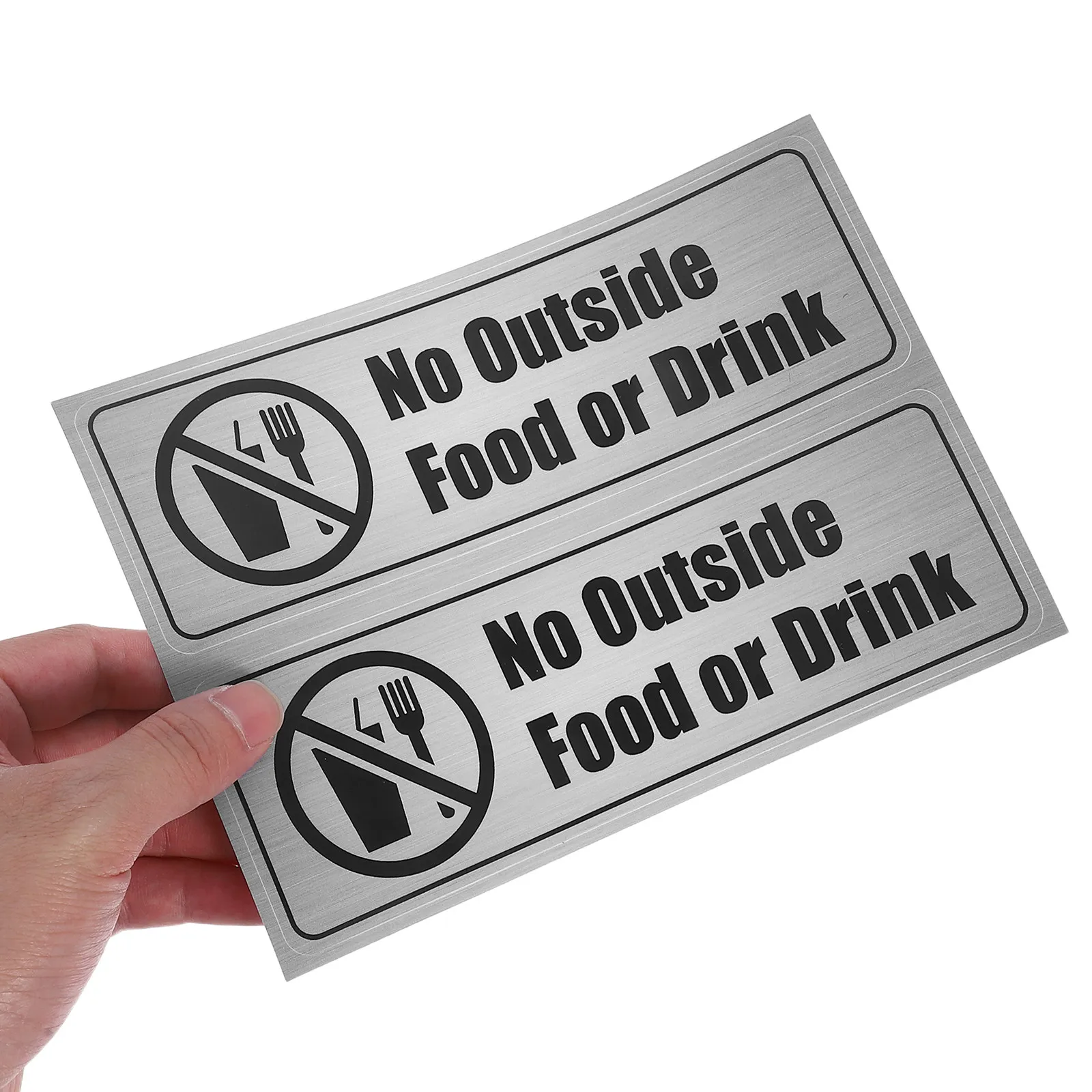 8Pcs No Outside Food Notice Sticker Clear Message PVC Waterproof Long-Lasting Self-Adhesive Decal for Restaurant Office Business