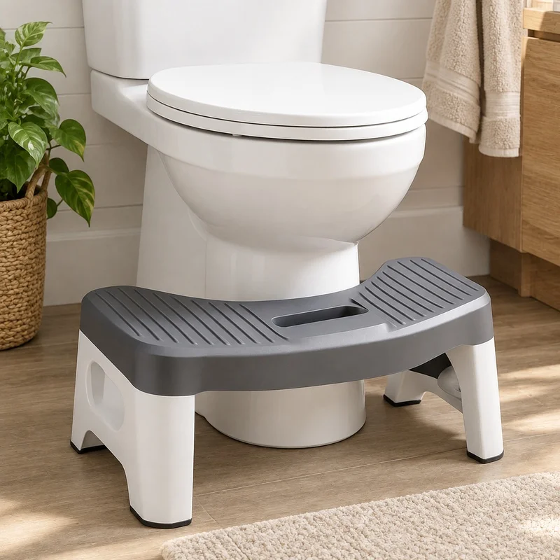 Adjustable Bathroom Squat Stool with Ergonomic Design for Comfortable Use by Adults, Kids, and Pregnant Women