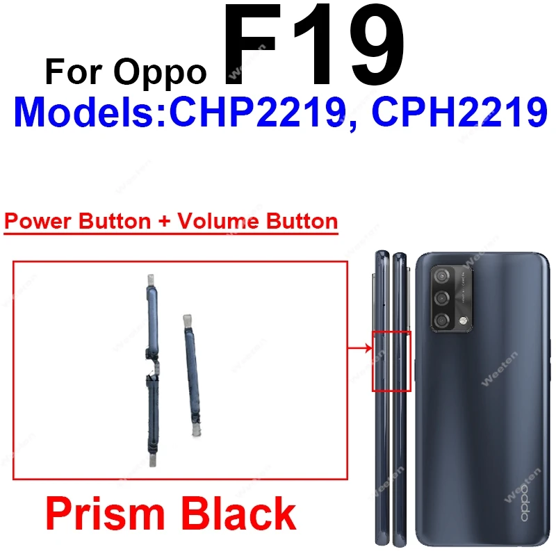 Power Volume Button Flex Cable For OPPO F19S F19 F19 Pro Plus 5G On OFF Power Volume Up Down Side Key Repair