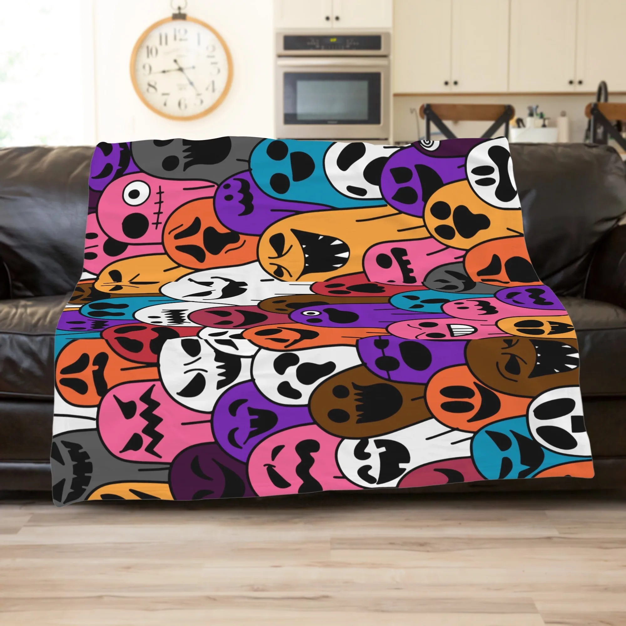 بطانية الفانيلا المرحة ناعمة ودافئة، مثالية للأرائك والأسرة والمكاتب والسفر #5