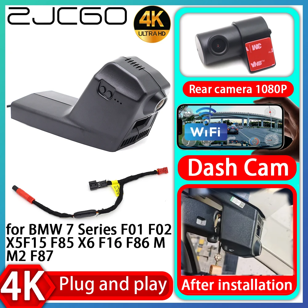 

ZJCGO UHD 4K 2160P Plug and Play DVR Dash Cam UHD Video Recorder for BMW 7 Series F01 F02 X5 F15 F85 X6 F16 F86 M M2 F87