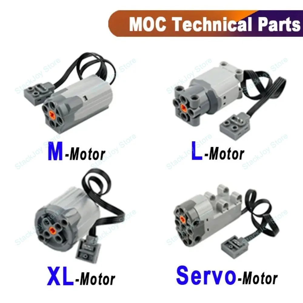 MOC Power Functions Bausatz Zugmotor-Servo-Set mit BatteryBox-Fernbedienung für selbstgebautes technisches Modell, kompatibel mit Legoeds