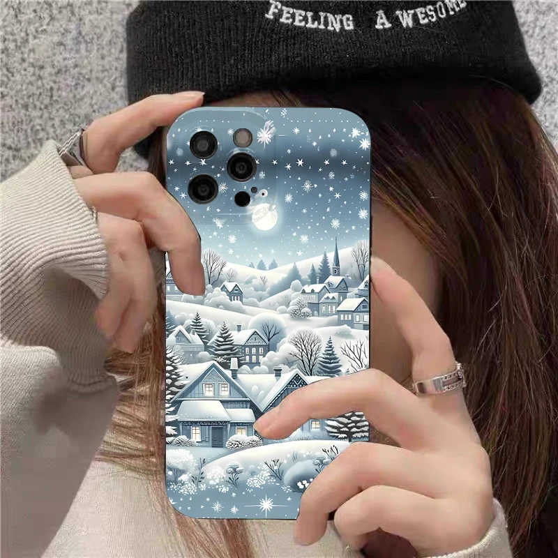 Winter Snow Moon Night Snowy Mountain Case For Samsung Galaxy S25 FE S24 S23 S22 Ultra Plus 5G A16 A26 A36 A56 A55 A54 A53 Cover