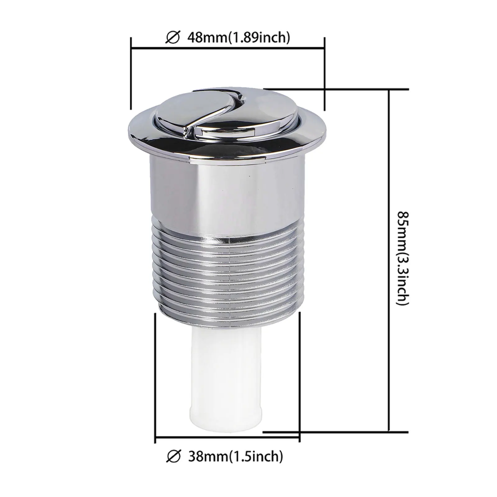 

Chrome Push Button Cistern Button Bathroom Renovation DIY Friendly Round Design User-Friendly For Bathroom Upgrade