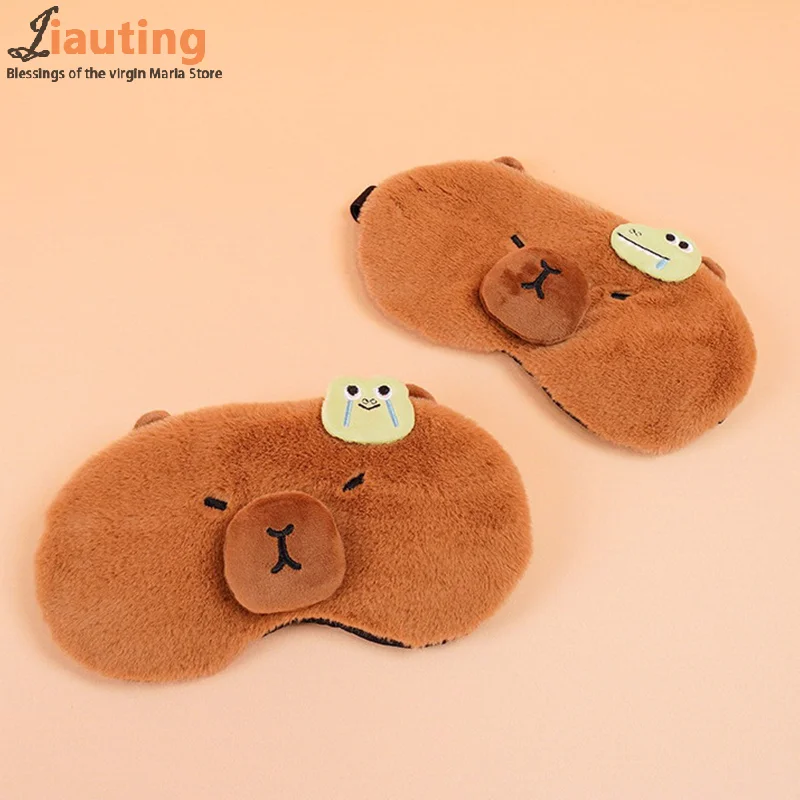 Cartoon Kawaii Lunch Nap Eye Protection Eye Patch Cute Creative Plush Capybara Ice Compress Light-blocking Eye Mask Gifts