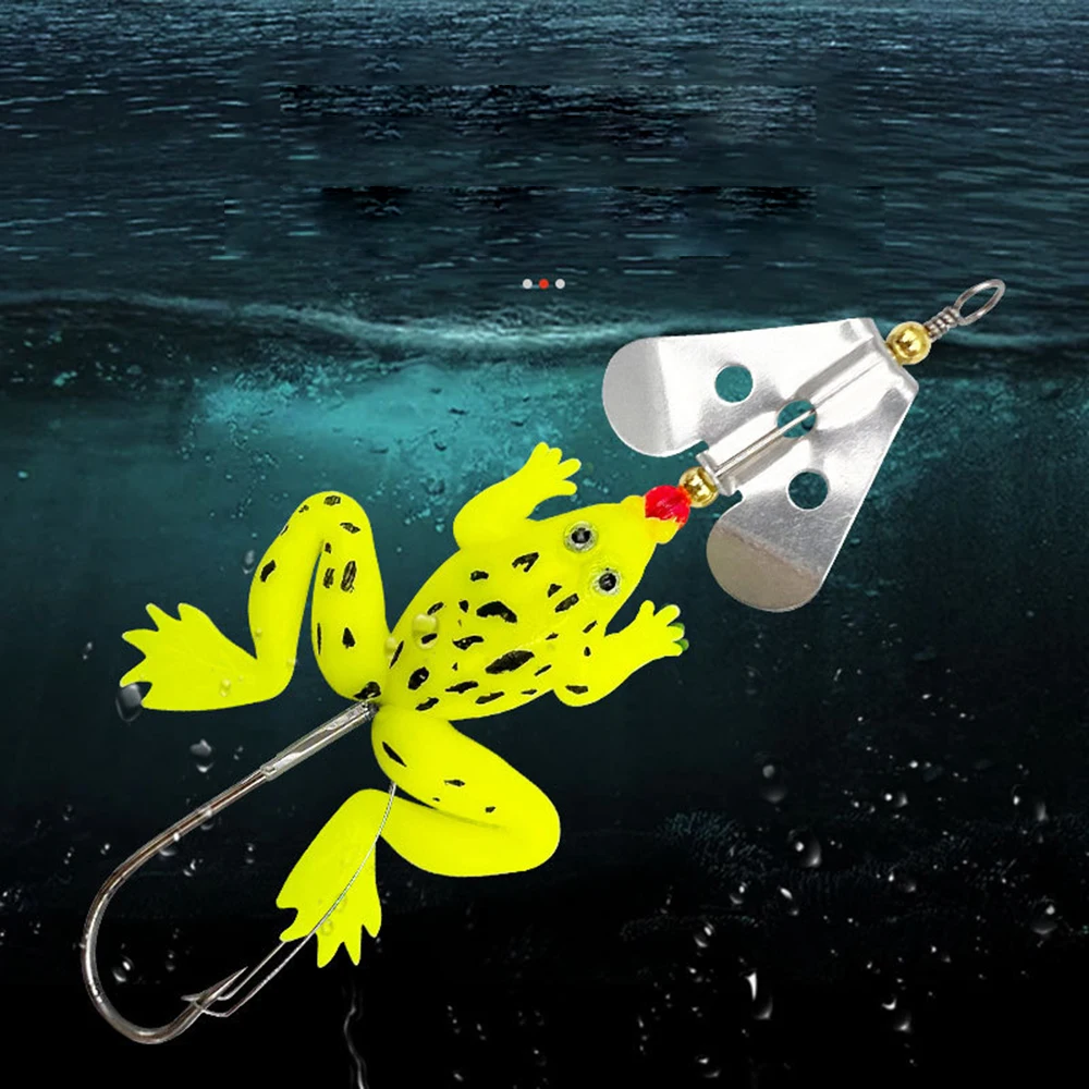 

6.2g 90mm Rubber Frog Soft Bait Fishing Lure 4 Colors for Bass Pike Topwater Freshwater Crankbait Wobbler