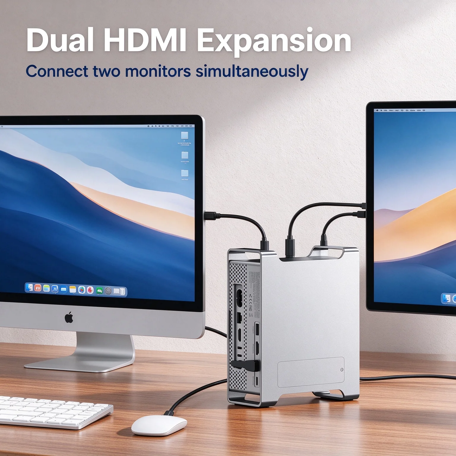Stand Docking Station For Mac Mini M4 M.2 NVMe SSD Enclosure USB3.2 10Gbps USB Splitter Expansion Hub